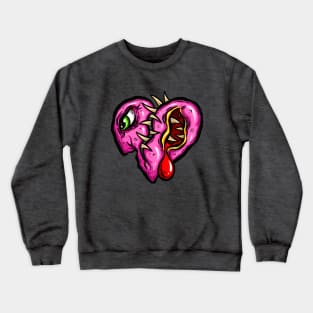 Zombie Heart Blood Teeth Green Valentines Crewneck Sweatshirt